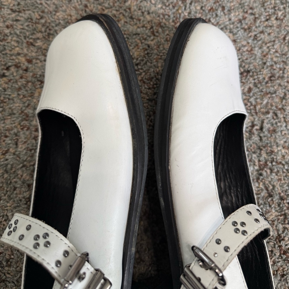 Free People Rumor Mary Janes Classic Shoes White Leather Size 6.5 - Picture 9 of 16